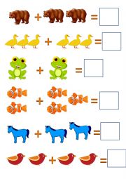English Worksheet: How many? Brown bear characters. Animals
