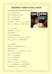 English Worksheet: Wonderful Tonight
