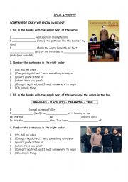 SONG WORKSHEET - SOMEWHERE ONLY WE KNOW BY KEANE