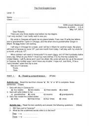 English Worksheet: exams for 3rd form