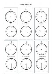English Worksheet: What time is it?