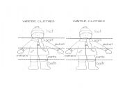 English Worksheet: winter clothes flipbook