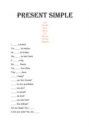 English Worksheet: PRESENT SIMPLE