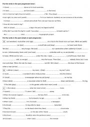 English Worksheet: Simple Past or Past Progressive