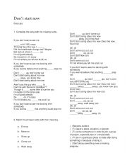 English Worksheet: Song Worksheet