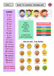 English Worksheet: Back to school vocabulary