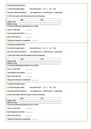 English Worksheet: 7th form listening, introducing self and others