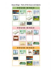 English Worksheet: Parts of the house and objects