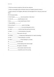 English Worksheet: There be and Have