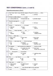 English Worksheet: Conditionals