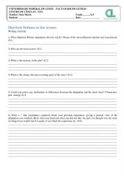 English Worksheet: Sherlock Holmes - The Speckled Band