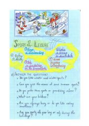 English Worksheet: Sport and leisure for A2+