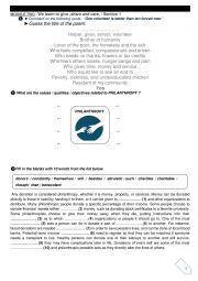 English Worksheet: Philanthropy