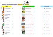 English Worksheet: Jobs : Matching workplace and activities
