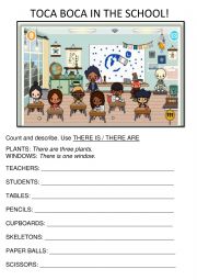 English Worksheet: Describe the classroom (Writing task) - Toca Boca