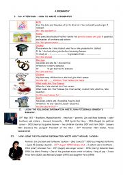 English Worksheet: A biography