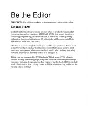 English worksheet: Be the Editor