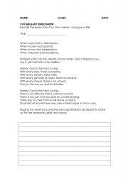 English Worksheet: POEM WRITING PRACTICE