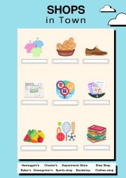 English Worksheet: Vocabulary - Shops