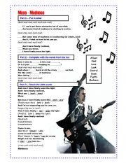 English Worksheet: Song - Madness - Muse