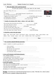 English Worksheet: Let�s keep fit tasks