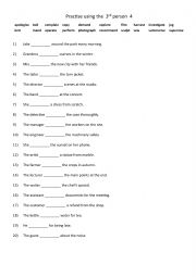 English Worksheet: A1+-A2 Practise using the  3rd person 4