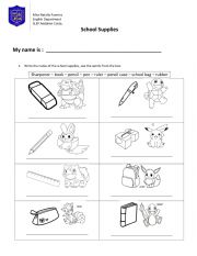 English Worksheet: Pokemon supplies