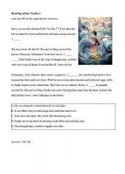 English Worksheet: reading about Nezha2