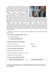 English Worksheet: Reading