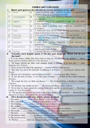 English Worksheet: Books and reading (Vocabulary and Grammar worksheet)