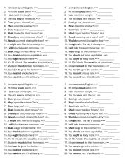 English Worksheet: Modal Verbs Worksheet