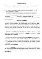 English Worksheet: Culture Shock