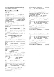 English Worksheet: because you loved me