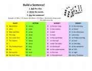 English Worksheet: Build silly sentences