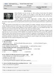 English Worksheet: Human Rights, Nelson Mandela