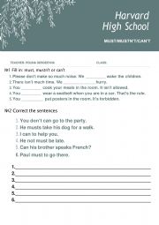English Worksheet: modal verbs practice