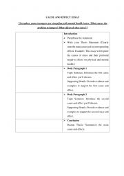 English Worksheet: Cause & Effect Essay