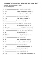 English Worksheet: Pets & animals - past habits and states used to  didn�t use to  would  wouldn�t