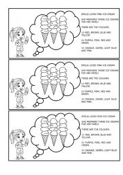 English Worksheet: Read and colour
