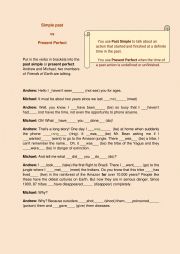 English Worksheet: Simple past vs Present Perfect activity