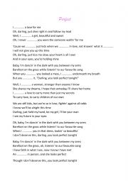 English Worksheet: Perfect - Lyrics