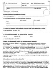 English Worksheet: mid term test 3