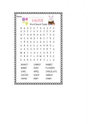English Worksheet: Word search EASTER