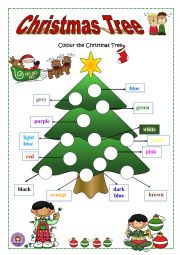 English Worksheet: Christmas Tree