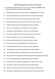 English Worksheet: B1-B2 Identifying abstract nouns of emotions