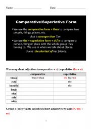 English Worksheet: Rules for comparatives and superlatives