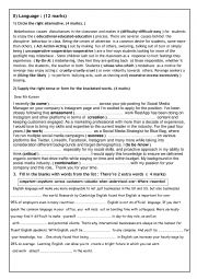 English Worksheet: mid-term test 3 third form