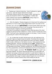 English Worksheet: text about ruined dreams