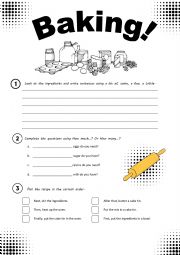 English Worksheet: Baking!