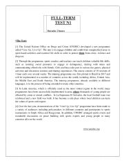 English Worksheet: full term test n1 bac (tunisian students)